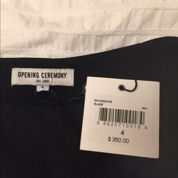 New Opening Ceremony Talene textured crepe asymmetric layered scallop mini skirt - Picture 12 of 13